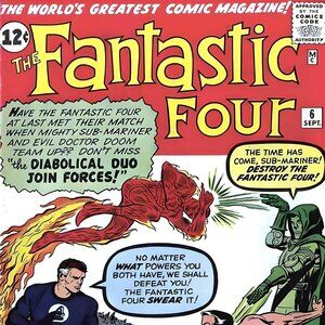 Fantastic Four #6 Comic Book Cover vinyl coated canvas Fabric Poster